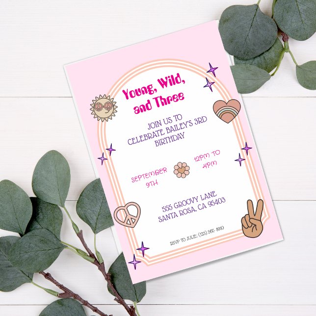 Invitación de cumpleaños para joven, salvaje y tre (Subido por el creador)