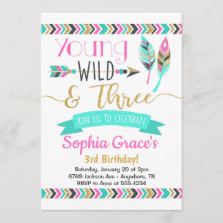 Invitación de cumpleaños para jóvenes silvestres y