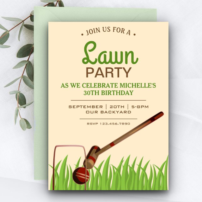 Invitación de cumpleaños para juego de croquet en  (Subido por el creador)