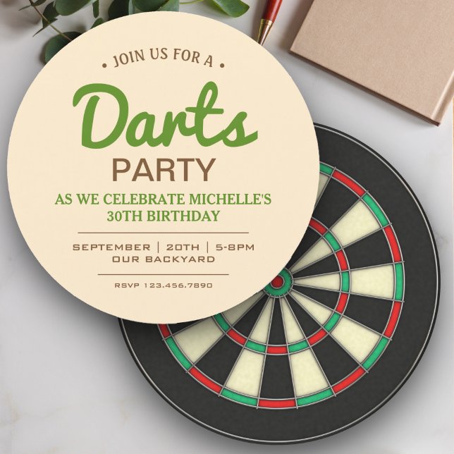 Invitación de cumpleaños para juego de dardos redo (Subido por el creador)
