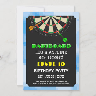 Invitación de cumpleaños para jugador de diana de