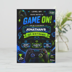 Invitación de cumpleaños para jugador de nivel sup