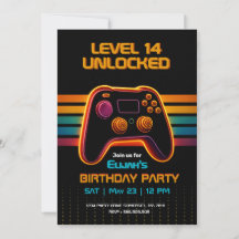 Invitación de cumpleaños para jugador de nivel sup