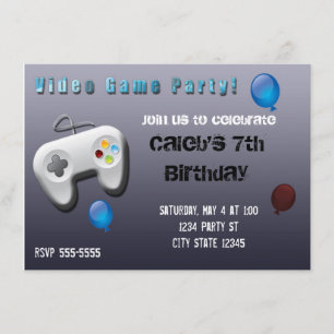 Invitación de cumpleaños para jugador de videojueg