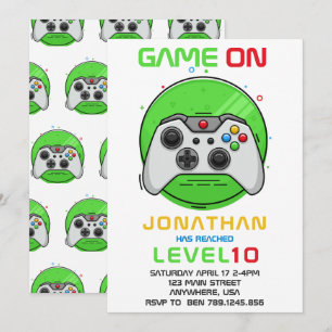 Invitación de cumpleaños para jugador de videojueg