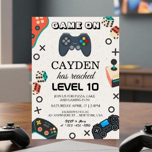 Invitación de cumpleaños para jugador de videojueg