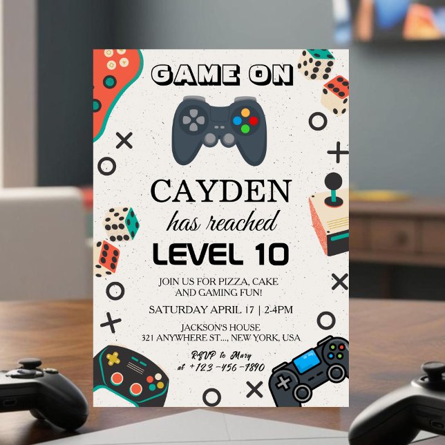 Invitación de cumpleaños para jugador de videojueg (Subido por el creador)