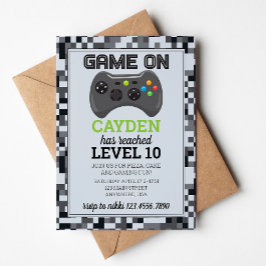 Invitación de cumpleaños para jugador de videojueg