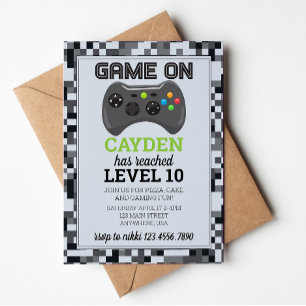 Invitación de cumpleaños para jugador de videojueg