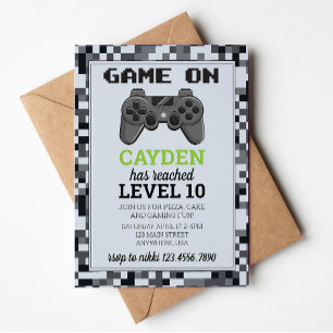 Invitación de cumpleaños para jugador de videojueg