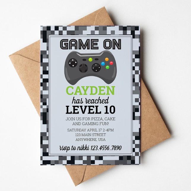 Invitación de cumpleaños para jugador de videojueg (Subido por el creador)