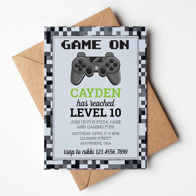 Invitación de cumpleaños para jugador de videojueg (Subido por el creador)