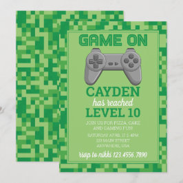 Invitación de cumpleaños para jugador de videojueg