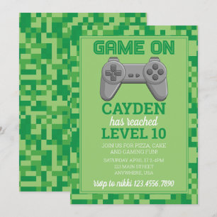 Invitación de cumpleaños para jugador de videojueg