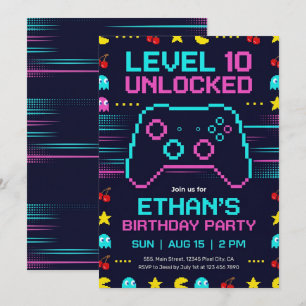 Invitación de cumpleaños para jugador - Fiesta de