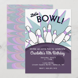 Invitación de cumpleaños para jugar bolos