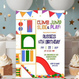 Invitación de cumpleaños para jugar en el patio in