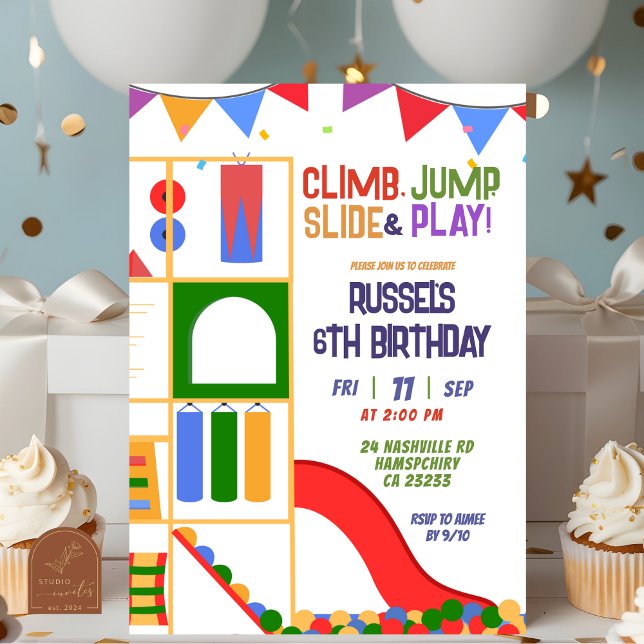 Invitación de cumpleaños para jugar en el patio in (Subido por el creador)