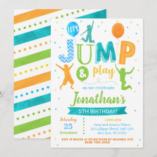 Invitación de cumpleaños para Jump Bounce Trampoli