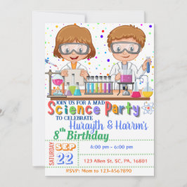 Invitación de cumpleaños para la ciencia loca a lo