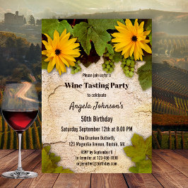 Invitación de cumpleaños para la degustación de vi