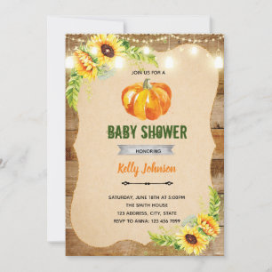 Invitación de cumpleaños para la ducha de calabaza