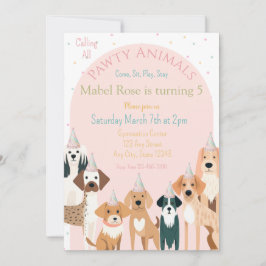 Invitación de cumpleaños para la fiesta de perros