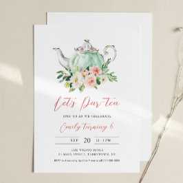 Invitación de cumpleaños para la fiesta de té de A