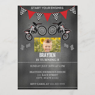 Invitación de cumpleaños para la foto de Chalkboar