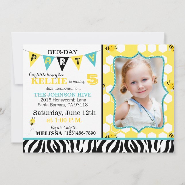 Invitación de cumpleaños para la impresión de cebr (Anverso)