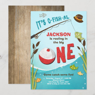 Invitación de cumpleaños para la pesca con peces a