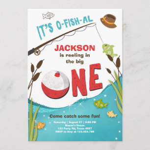 Invitación de cumpleaños para la pesca con peces a