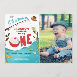 Invitación de cumpleaños para la pesca con peces a