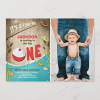 Invitación de cumpleaños para la pesca con peces a