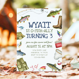 Invitación de cumpleaños para la pesca de O-Fish-A