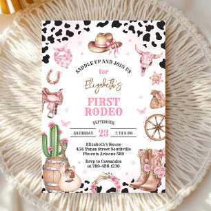 Invitación de cumpleaños para la primera rodeo de 