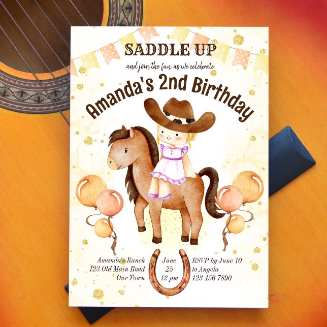 Invitación de cumpleaños para la silla de vaquera (Subido por el creador)