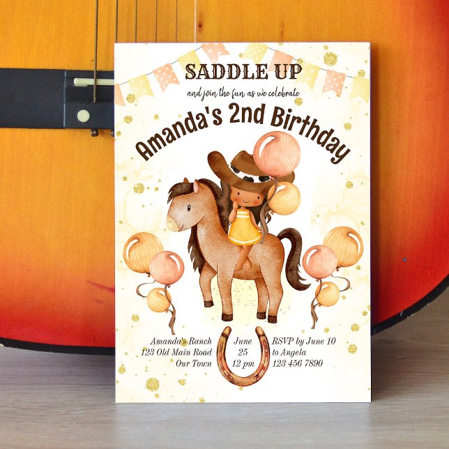 Invitación de cumpleaños para la silla de vaquera (Subido por el creador)