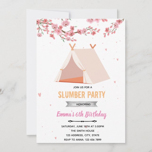 Invitación de cumpleaños para la sonda de cerezo (Anverso)