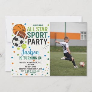 Invitación de cumpleaños para las estrellas deport