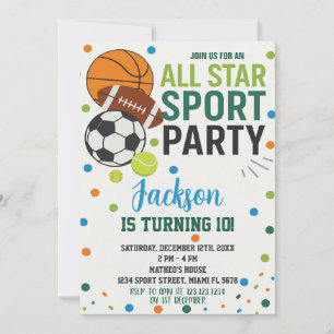 Invitación de cumpleaños para las estrellas deport