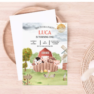 Invitación de cumpleaños para los animales de gran