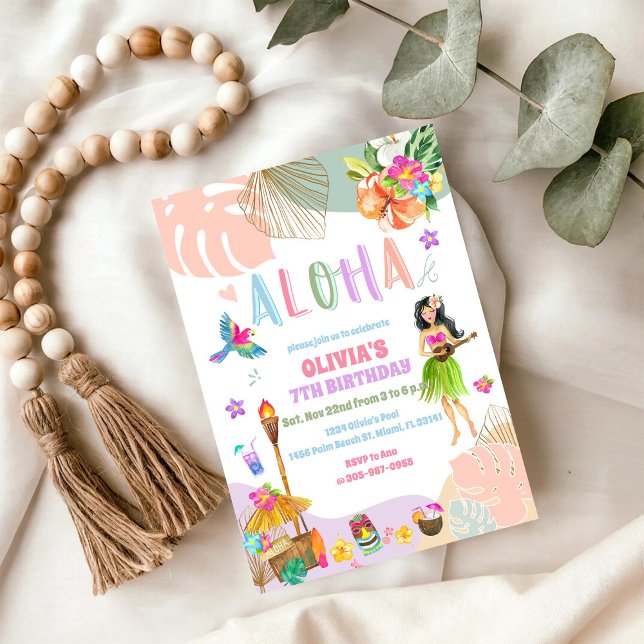 Invitación de cumpleaños para Luau Hawaiano (Subido por el creador)