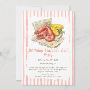 Invitación de cumpleaños para mariscos - Camarones