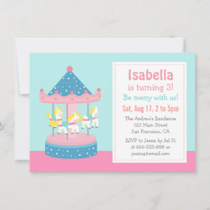 Invitación de cumpleaños para Merry Go Round, tiov