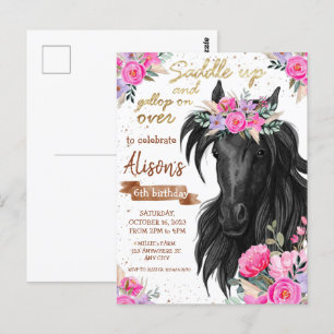 Invitación de cumpleaños para montar a caballo
