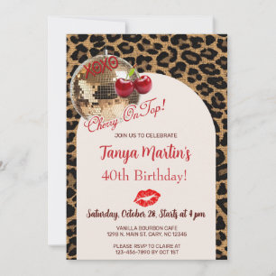 Invitación de cumpleaños para mujer adulta 'Cereza