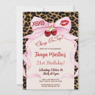 Invitación de cumpleaños para mujer adulta Cherry 