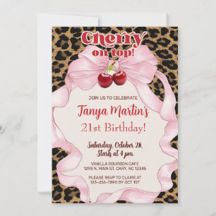 Invitación de cumpleaños para mujer adulta Cherry