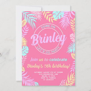 Invitación de cumpleaños para muñeca Malibu Pink D